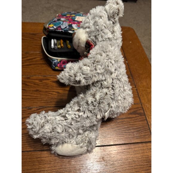 FAO Schwarz Bears With A Cause Gray Plush Teddy Bear With Plaid Bowtie 2017 - Picture 8 of 9